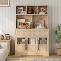 70Tall Kitchen Pantry Cabinet, Storage Cabinets with Drawer & 2 Glass Doors and 3 Shelves, Floor Cabinet for Kitchen, Office, Living Room,Dining Room