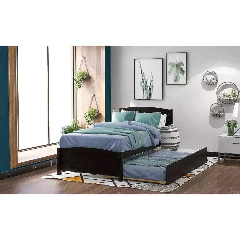 Lit plateforme simple avec lit gigogne