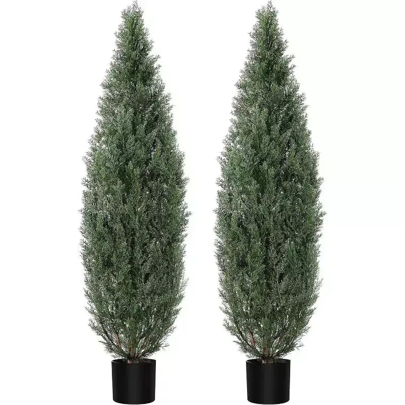 Acekool 5ft Topiary Pair - Realistic Cedar Look for Indoor & Outdoor