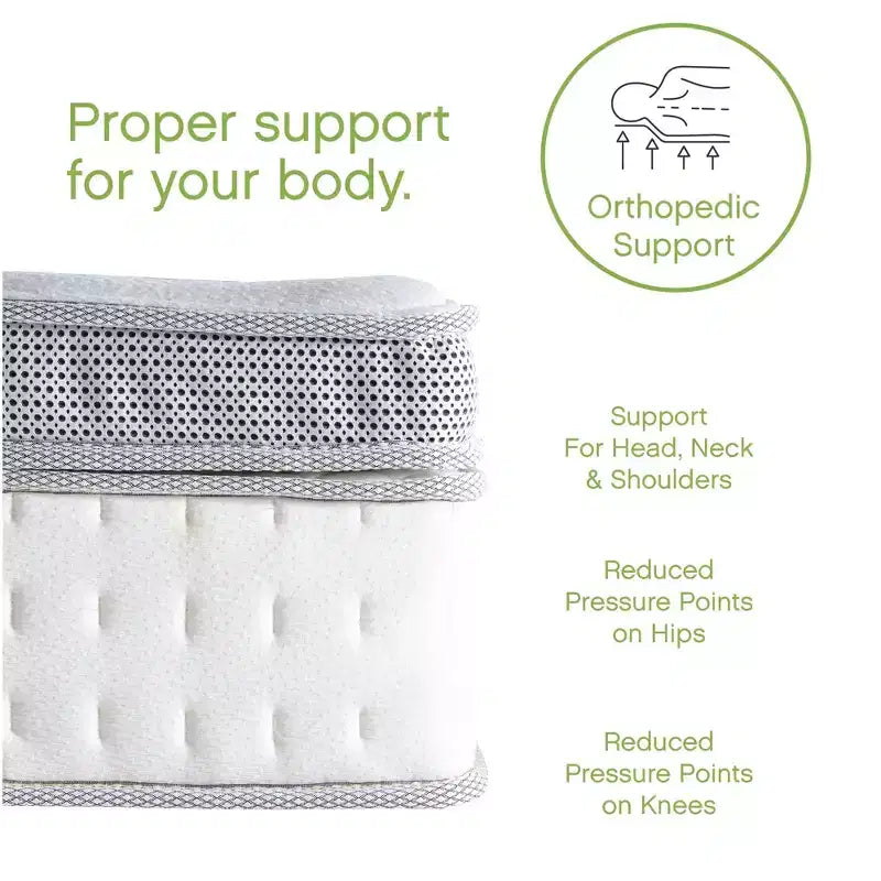 Matelas hybride à ressorts ensachés et mousse à mémoire de forme infusée de gel de 14 po