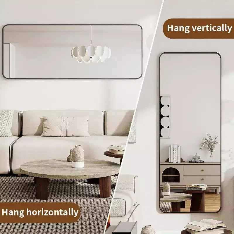 Miroir pleine longueur 66 x 23 avec coins arrondis