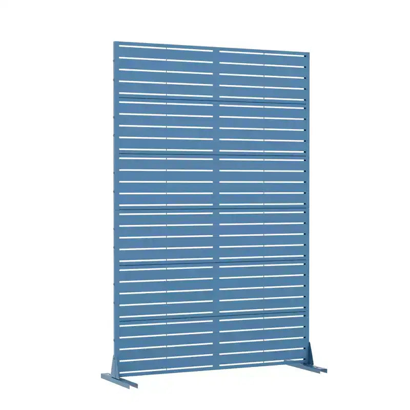 72 x 47 pouces Paravent d'extérieur en métal, cloison de séparation autoportante pour intérieur, blanc
