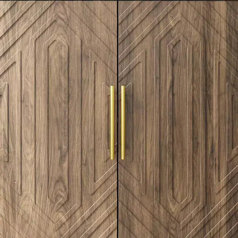 Bahut 4 portes en noyer avec rangements pour salle à manger ou salon