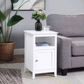 Table d'appoint avec placard de rangement, étagère et porte shaker, petite table d'appoint compacte avec placard caché et espace de rangement ouvert