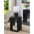 Table d'appoint minimaliste avec plateau spacieux et étagère inférieure, design épuré et finition grain de bois durable pour la décoration intérieure