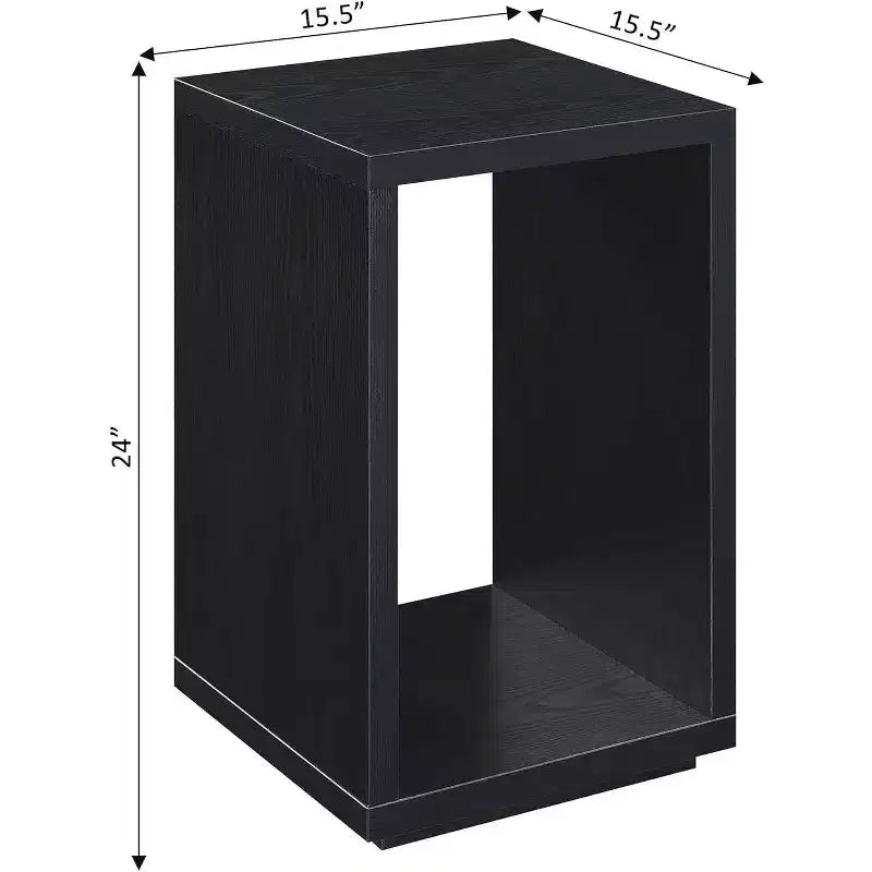 Table d'appoint minimaliste avec plateau spacieux et étagère inférieure, design épuré et finition grain de bois durable pour la décoration intérieure