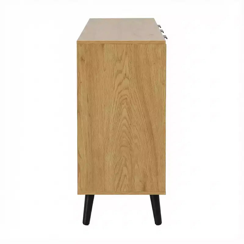 47.2" Bahut buffet moderne avec rangement et 3 tiroirs, chêne