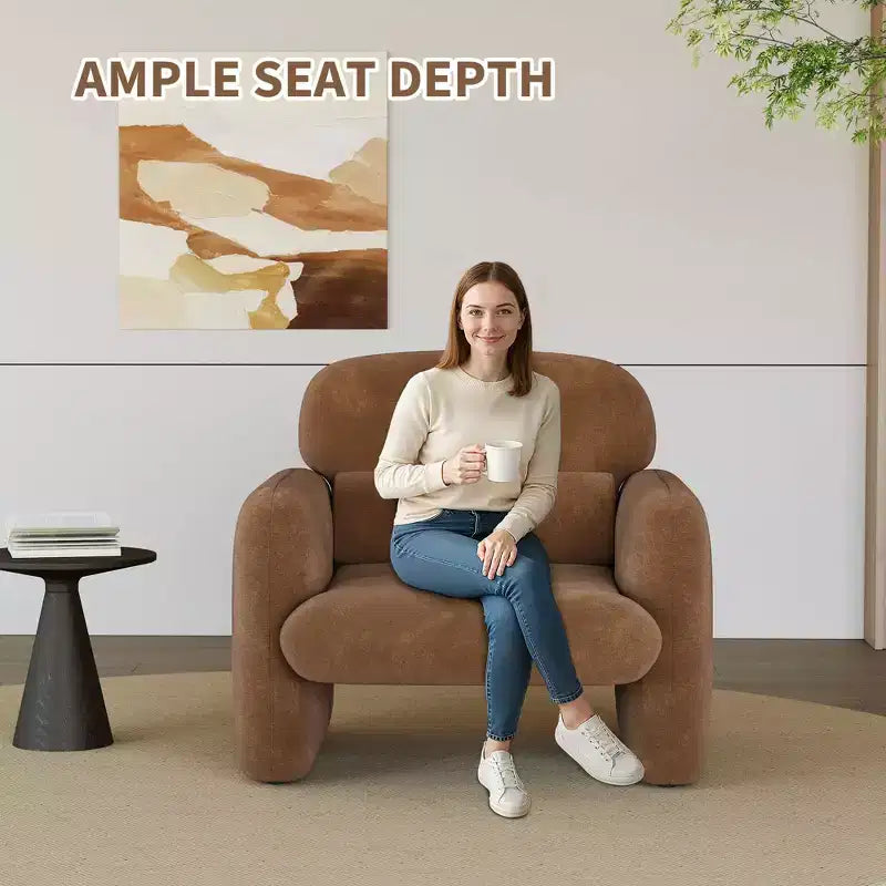 Fauteuil d'appoint de style moderne avec cadre en bois, fauteuil de lecture confortable pour salon, chambre à coucher, appartement