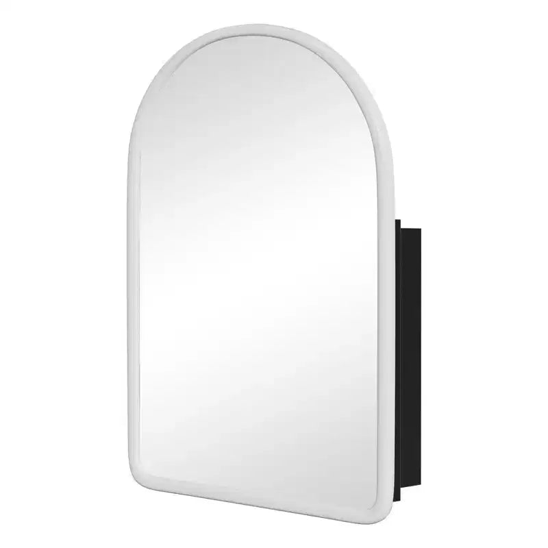 Armoire à pharmacie de salle de bain en bois blanc avec miroir, encastrée et murale, de 35,8 x 24 po, avec 2 étagères