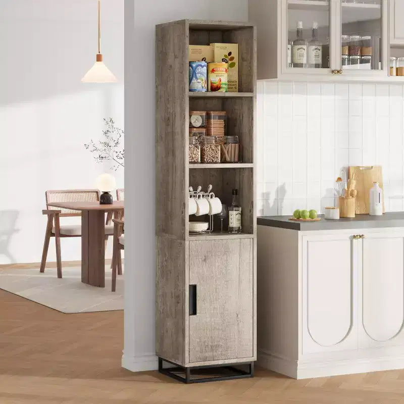 Meuble de salle de bain haut et étroit avec étagère réglable