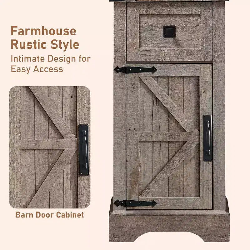 Meuble de rangement de salle de bain, style rustique avec étagères réglables et tiroir