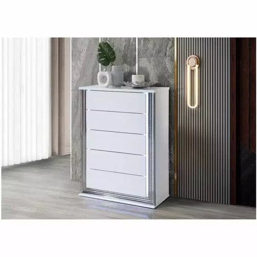 HomeStock 19.92 in.H MDF Vertical Dressers with 3 - Drawers in White Finish