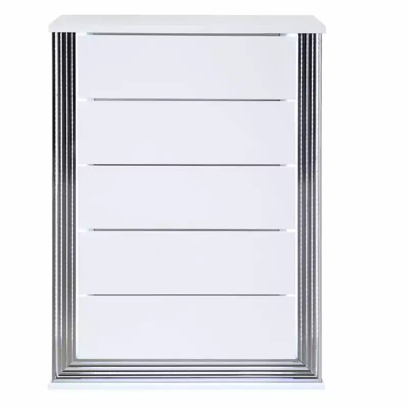 Commode verticale en MDF de 50,6 cm de haut avec 3 tiroirs, finition blanche