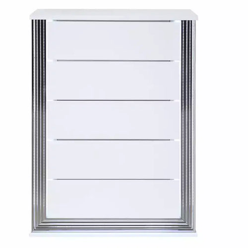 Commode verticale en MDF de 50,6 cm de haut avec 3 tiroirs, finition blanche