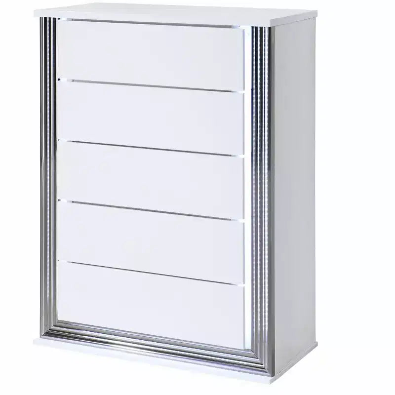 Commode verticale en MDF de 50,6 cm de haut avec 3 tiroirs, finition blanche