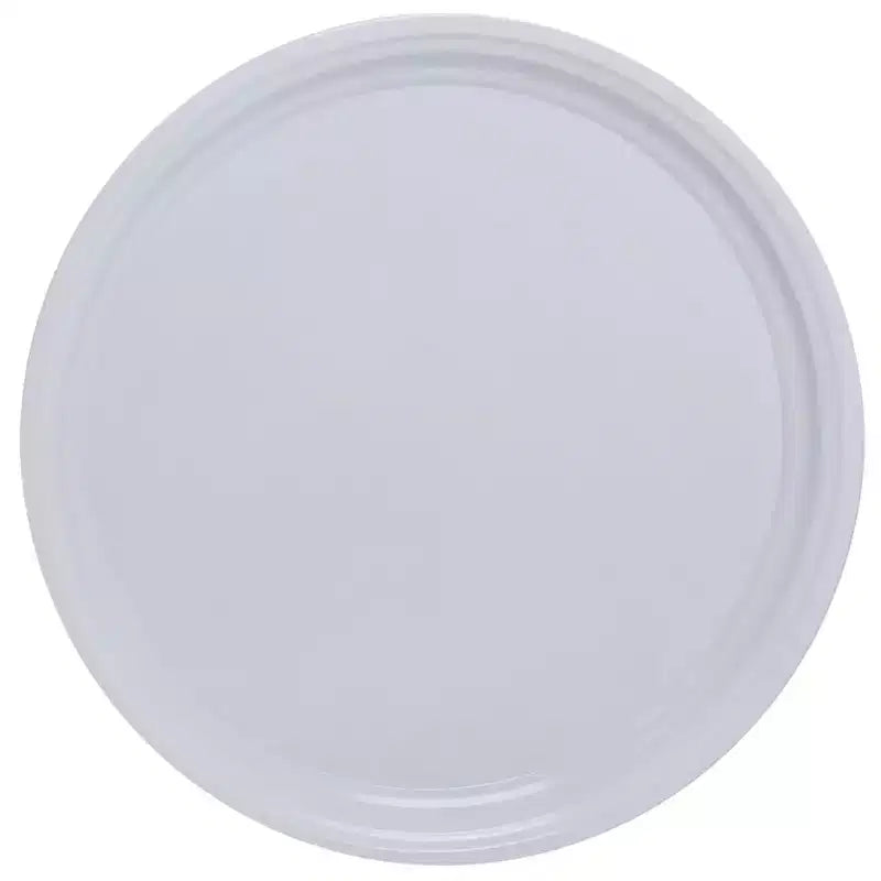 Table basse ronde avec cadre en métal doré et plateau blanc