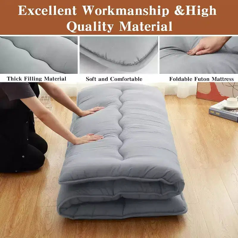 Matelas Futon Japonais, Matelas de Sol Pliable, Tapis Tatami pour Maison, Matelas de Camping