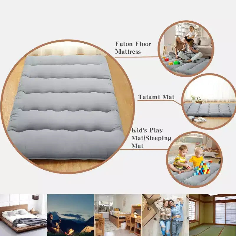 Matelas Futon Japonais, Matelas de Sol Pliable, Tapis Tatami pour Maison, Matelas de Camping