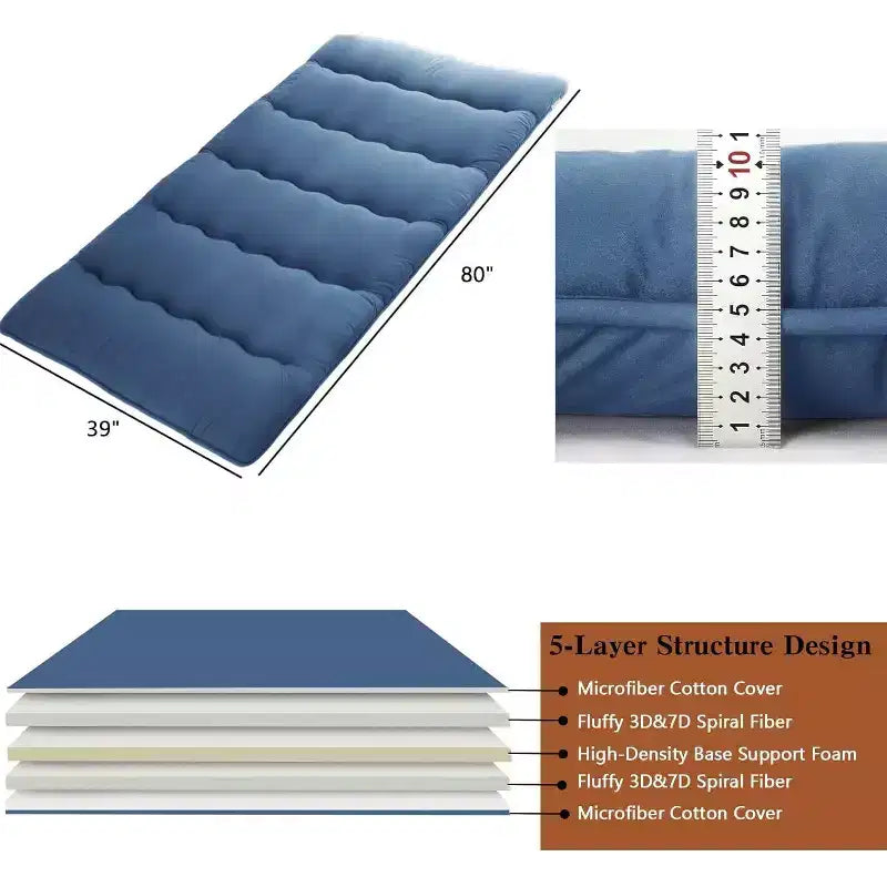 Matelas Futon Japonais, Matelas de Sol Pliable, Tapis Tatami pour Maison, Matelas de Camping