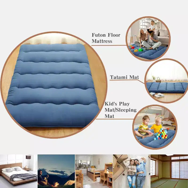Matelas Futon Japonais, Matelas de Sol Pliable, Tapis Tatami pour Maison, Matelas de Camping