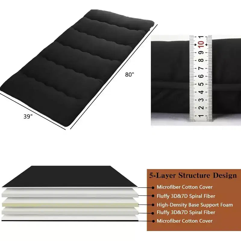 Matelas Futon Japonais, Matelas de Sol Pliable, Tapis Tatami pour Maison, Matelas de Camping