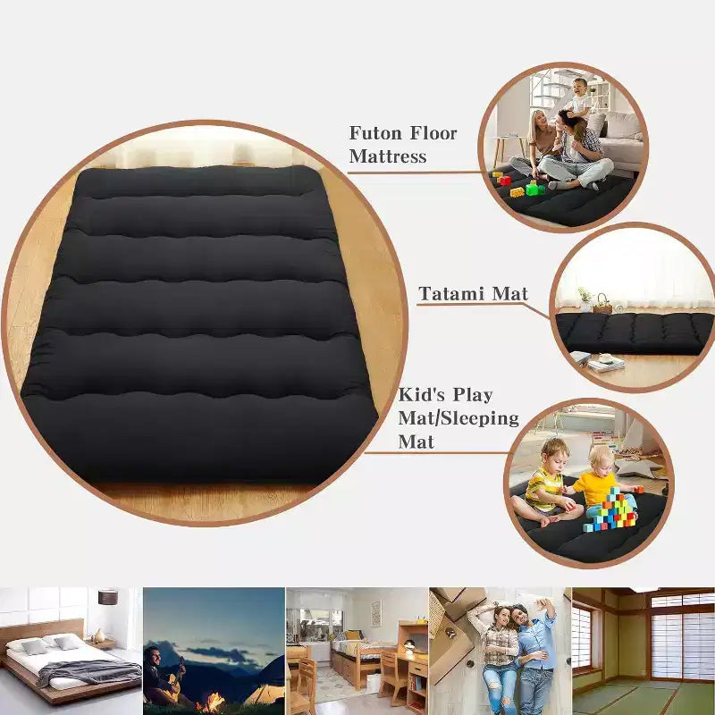 Matelas Futon Japonais, Matelas de Sol Pliable, Tapis Tatami pour Maison, Matelas de Camping