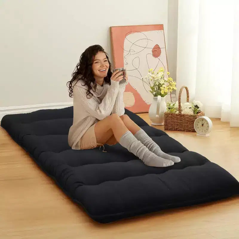 Japanese Futon Mattress, Foldable Floor Sleeping Pad, Tatami Mat for Home, Camping Mattress