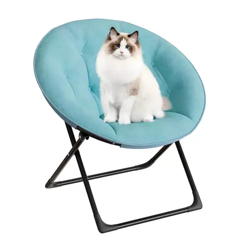 Fauteuil soucoupe pliable en fausse fourrure pour chambre à coucher