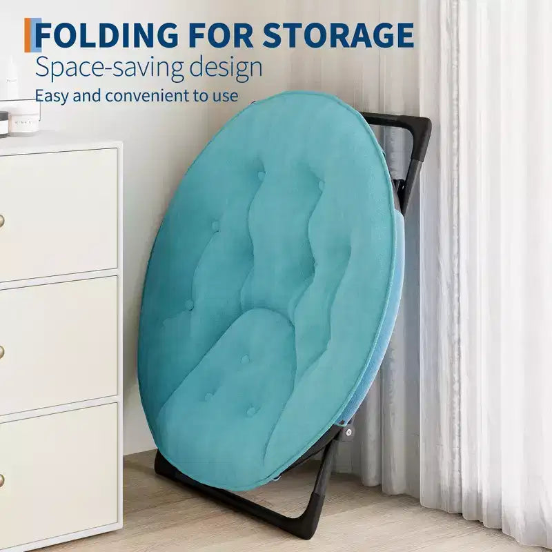 Fauteuil soucoupe pliable en fausse fourrure pour chambre à coucher
