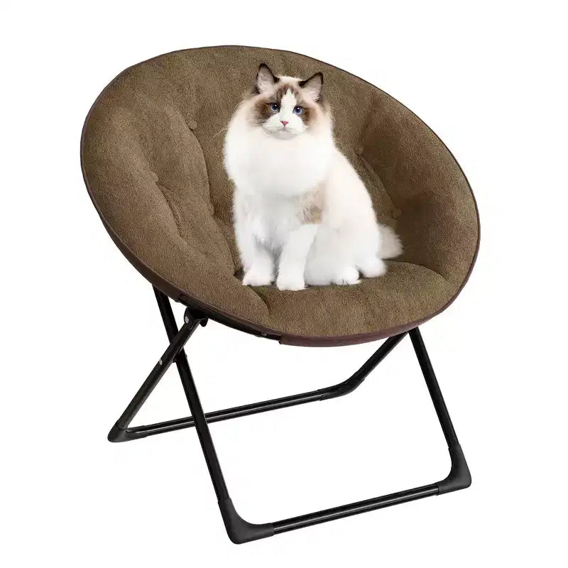 Fauteuil soucoupe pliable en fausse fourrure pour chambre à coucher