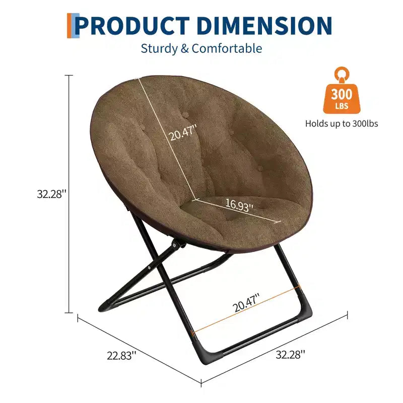 Fauteuil soucoupe pliable en fausse fourrure pour chambre à coucher