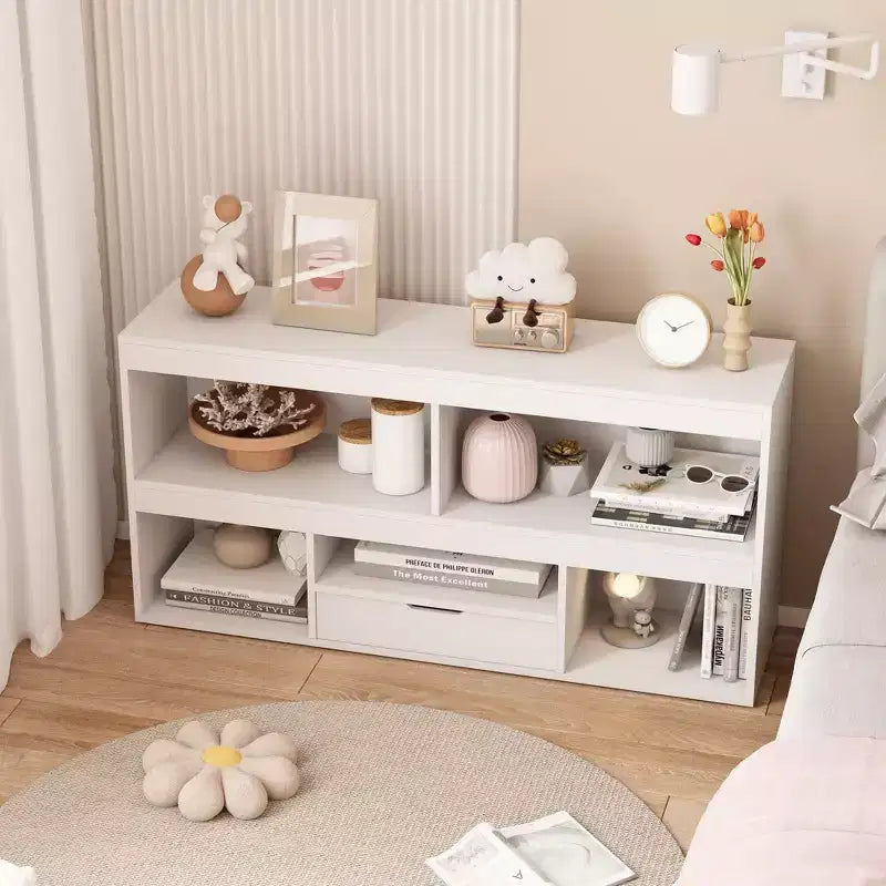 Étagère à livres pour enfants avec tiroir – Organiseur de jouets à 5 casiers pour crèche, chambre d'enfant et salle de jeux