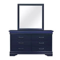 Miroir encadré bleu – Grand miroir de chambre moderne au design traditionnel