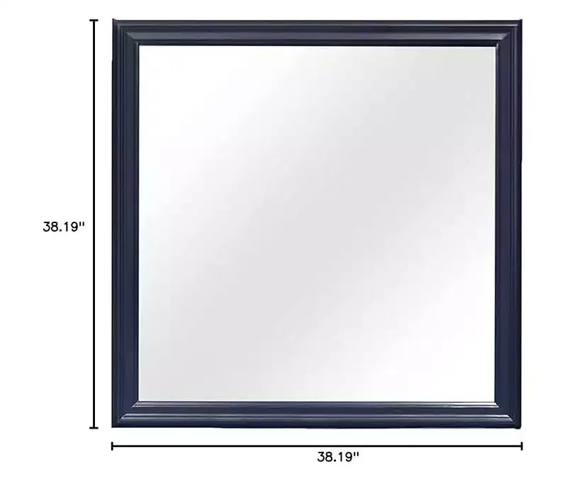 Miroir encadré bleu – Grand miroir de chambre moderne au design traditionnel
