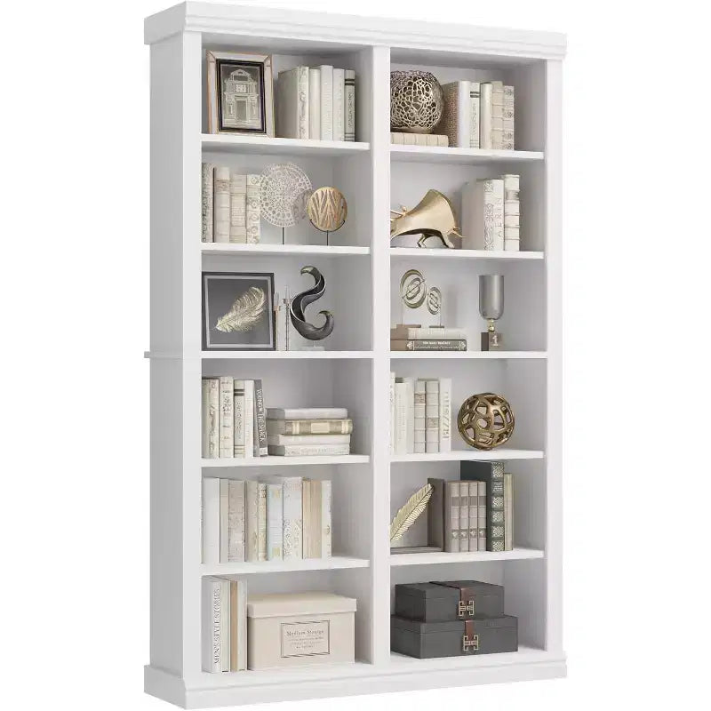 Étagère de 189,2 cm de haut avec 6 niveaux de rangement double largeur, bibliothèque autoportante pour salon, bureau et bibliothèque