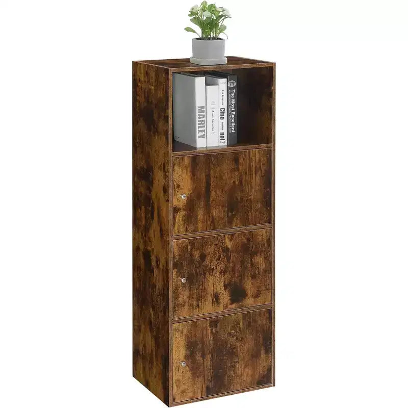 Armoires de rangement utilitaires en plastique de 45 po H x 90 po L avec 3 portes et 2 étagères