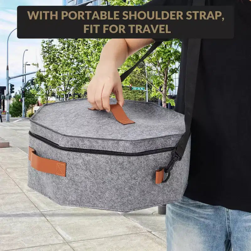 Lot de 4 boîtes de voyage pour chapeaux avec sangle, organiseur pouvant contenir 3 à 5 casquettes, 43 x 18 cm