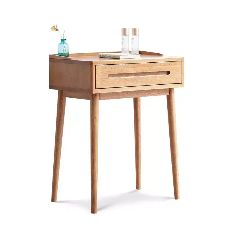 Okak 23.62IN Modern Wooden Standing Desk, Office Desk with 1 Large Drawer, Computer Desk for Home, Office, Classroom, Library, Oak