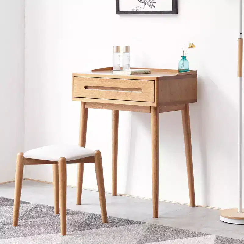 Bureau moderne debout en bois avec grand tiroir, 60 cm – Chêne