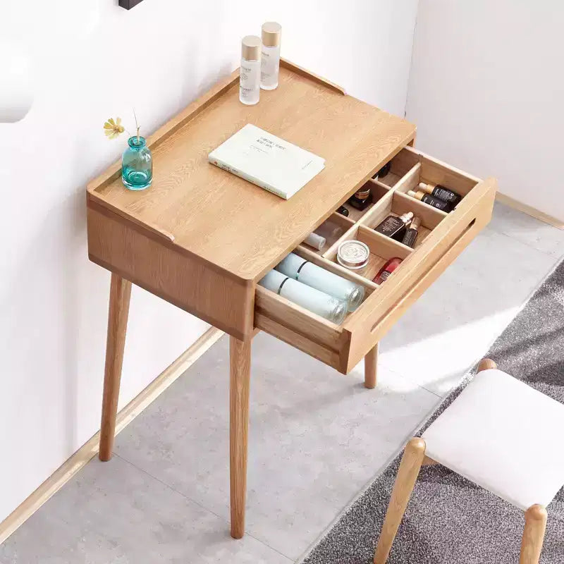 Bureau moderne debout en bois avec grand tiroir, 60 cm – Chêne