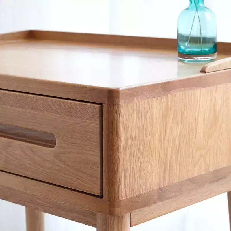 Bureau moderne debout en bois avec grand tiroir, 60 cm – Chêne
