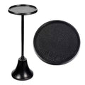JONATHAN Y Irida 24 Art Deco Designer Pedestal Drink Table & Decorative End Table with Hammered Round Top & Bell Base