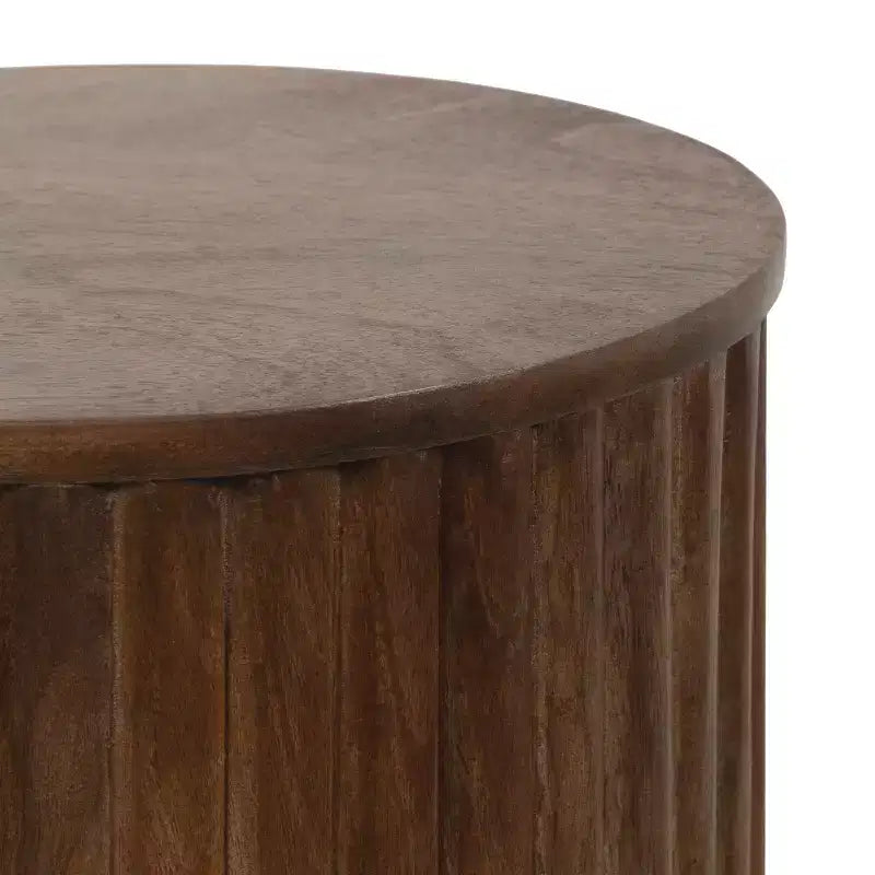 Table d'appoint cannelée en bois