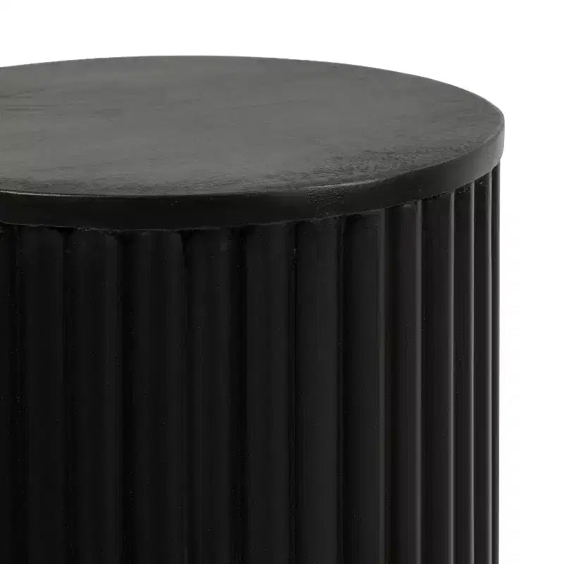Table d'appoint cannelée en bois
