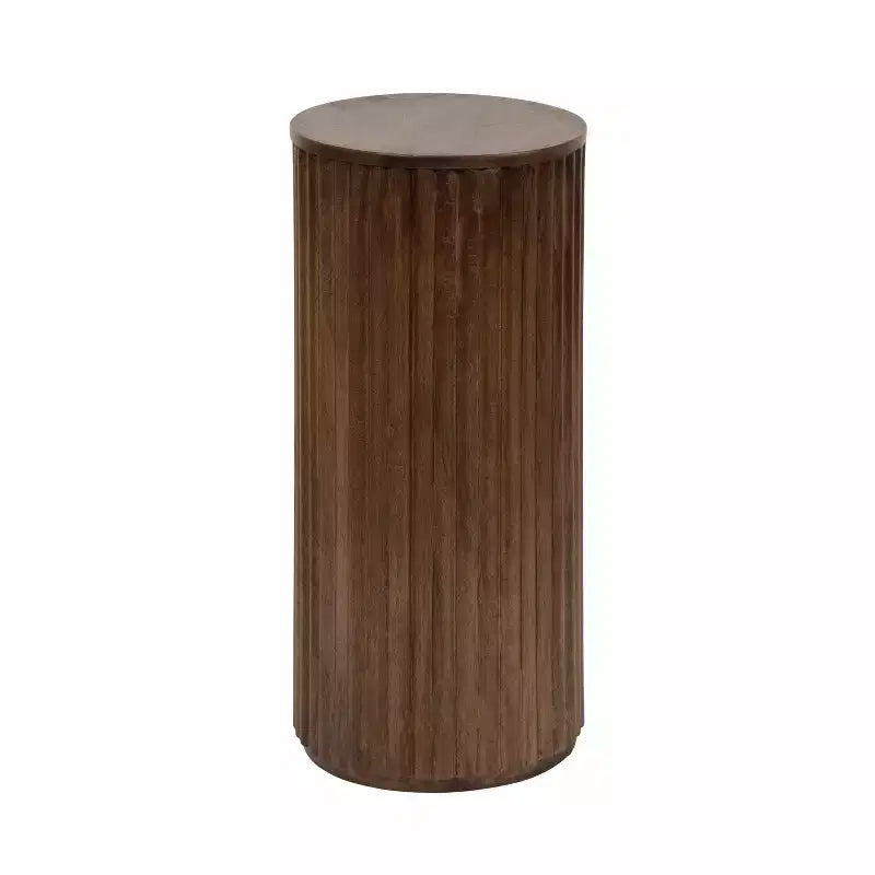 Table d'appoint cannelée en bois