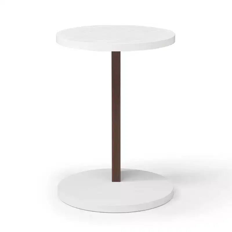 Table d'appoint en bois manufacturé en forme de C