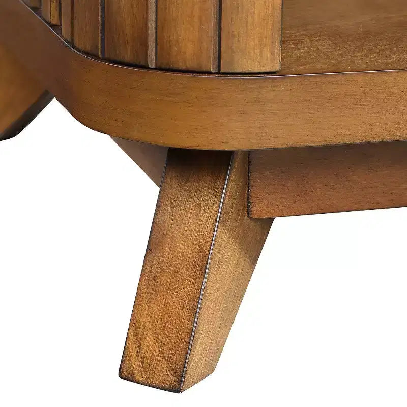 Table basse rectangulaire en bois de 41,5 po avec étagère de rangement ouverte, montage facile, noyer