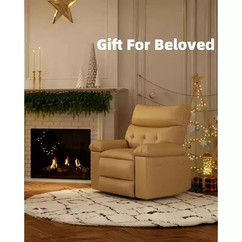 Fauteuil inclinable électrique 360° avec fonction pivotante, bascule, chauffage et massage, en cuir PU