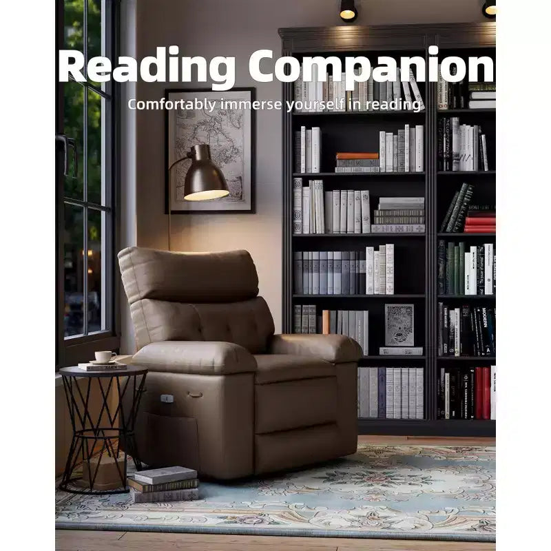 Fauteuil inclinable électrique 360° avec fonction pivotante, bascule, chauffage et massage, en cuir PU