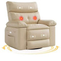 360 Electric Recliner Chair  Power Swivel Rocker with Heat & Massage, PU Leather (1.5X Sponge Filling for Living Room)